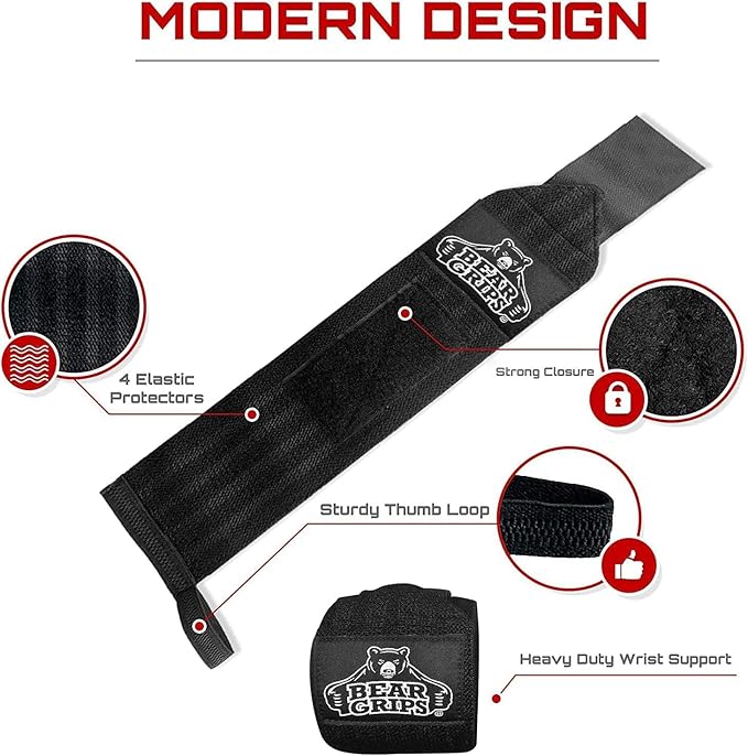 Wrist Wraps for Weightlifting | Weight Lifting Wrist Straps for Weightlifting | Extra Strength Gym Wrist Wraps | Two Wrist Wrap per Pack | 12” & 18” | Lifting Wrist Wraps for Men & Women