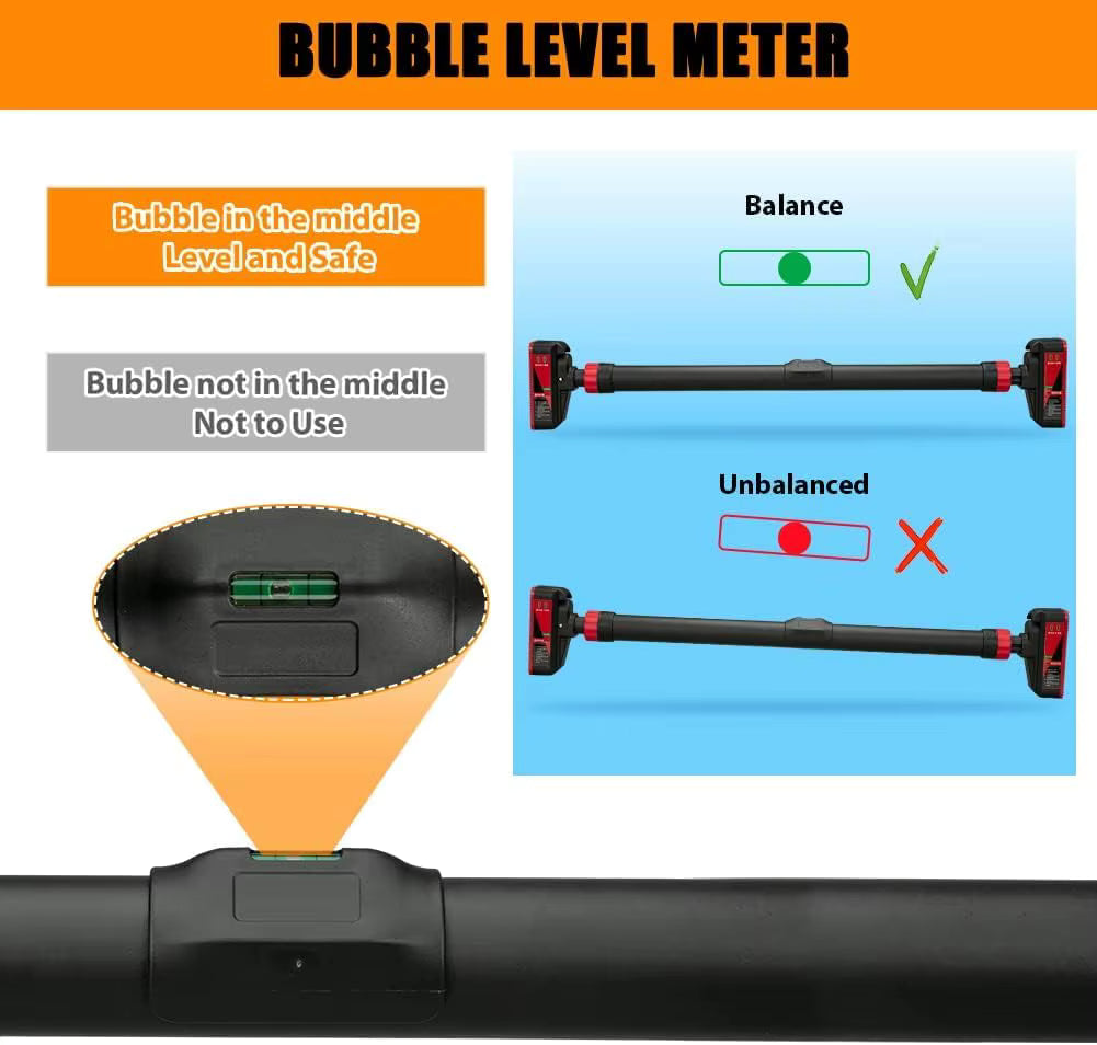 Adjustable Pull up Bar for Doorway - 440LBS Weight Capacity No Screws Installation Chin up Bar for Home Gym Strength Training