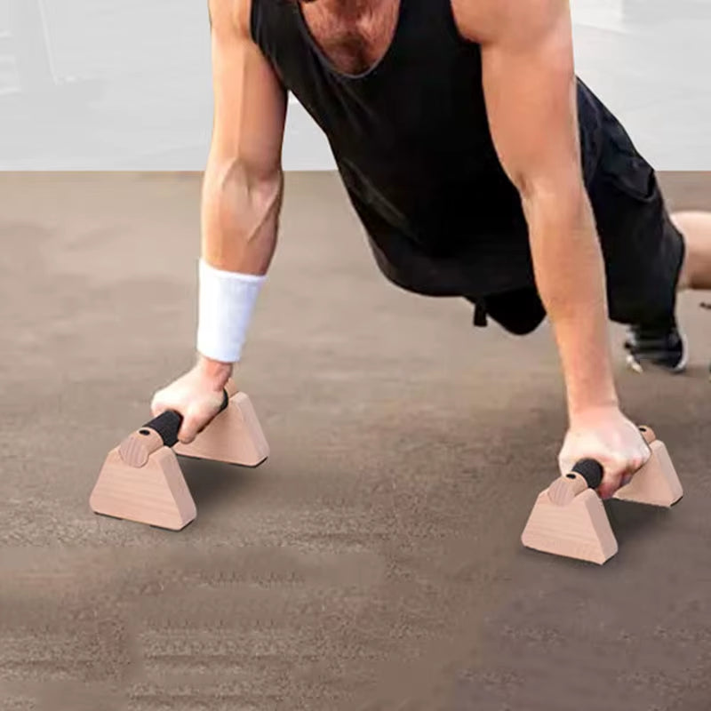 Solid Wood Push up Bar Pull up Stand Handles Parallettes Handles for Gym Training Bodyweight Exercise Calisthenics Equipment